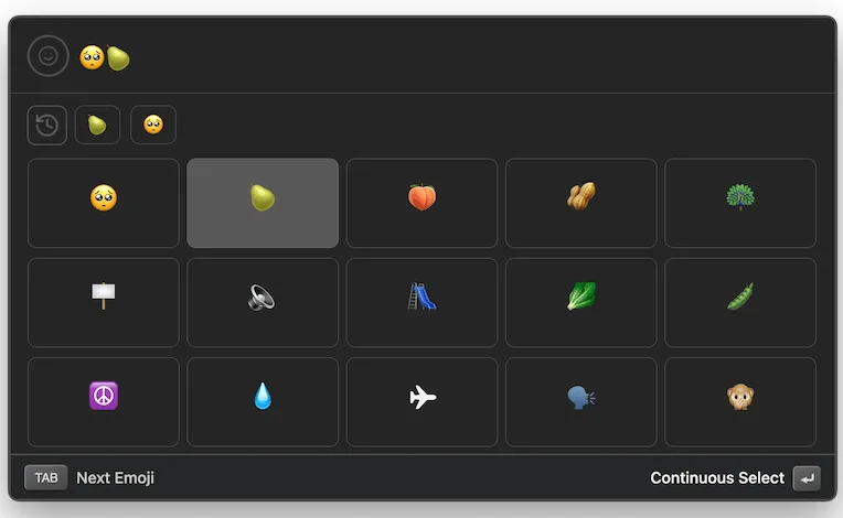 Continuous select in emoji picker